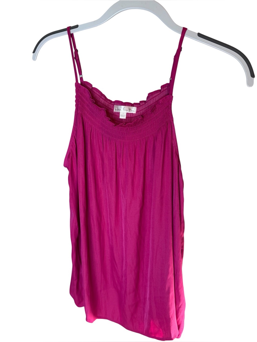 NWT nine britton Magenta Smocked Neck Spaghetti Strap Camisole